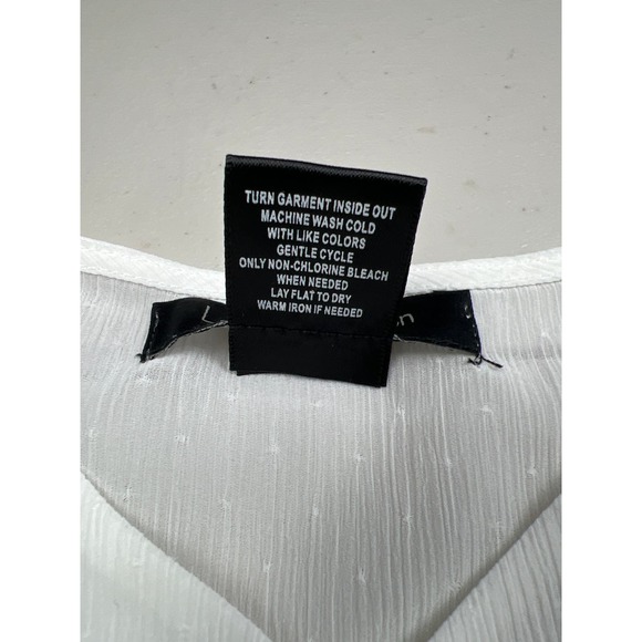 Love Cameron Women LARGE Off White Strappy V Tank Top Loose Casual Shirt Blouse - Picture 6 of 7